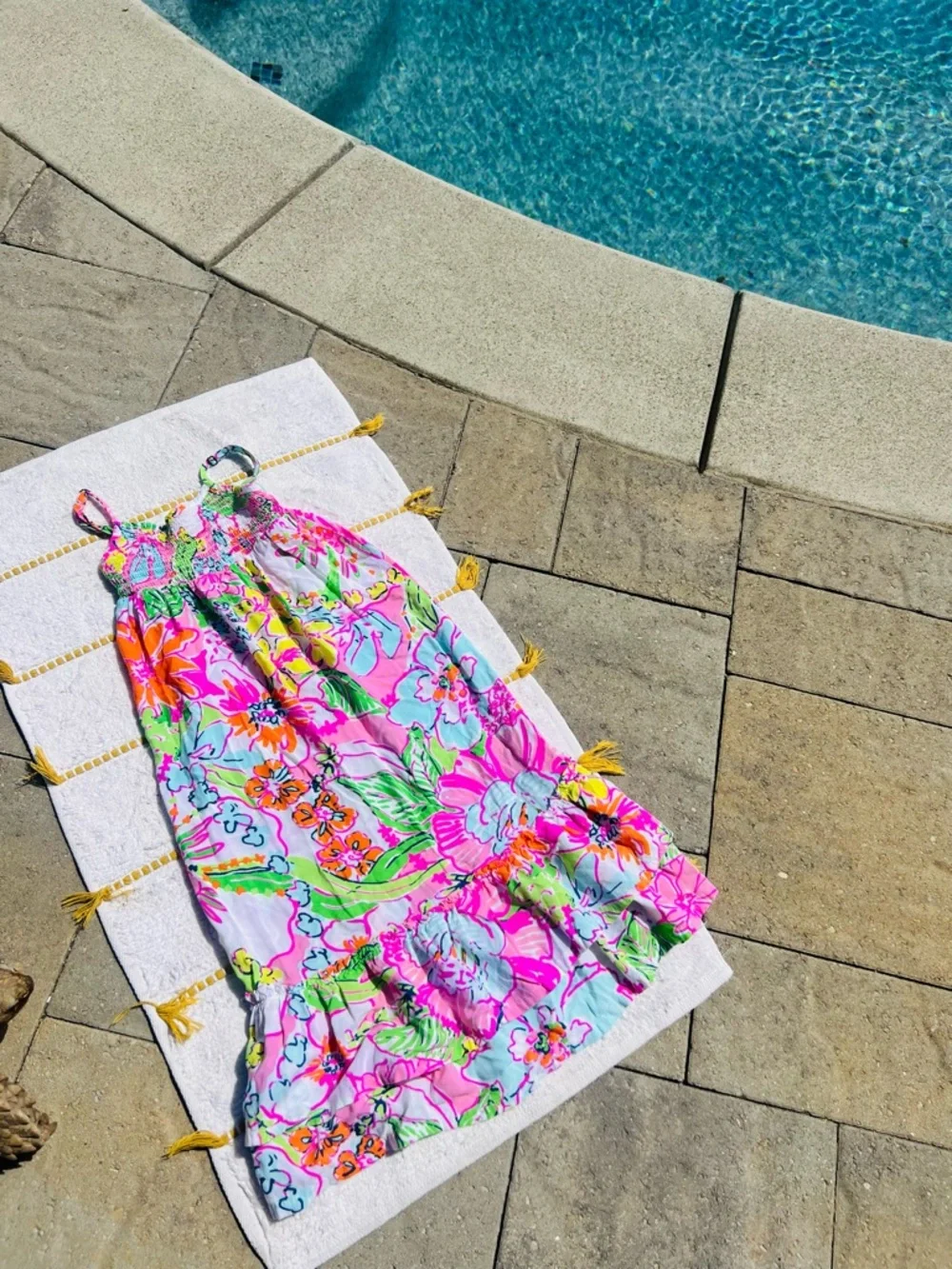 Girls Lilly Pulitzer Bright Pink & Multicolor Summer Dress - Picture 3 of 4